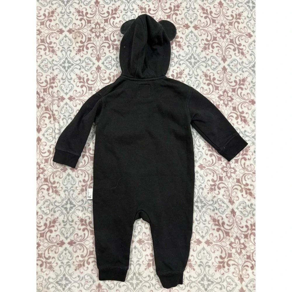 Baby Gap x Disney Mickey Mouse Hooded Romper Black Ears 6-12 Months One Piece